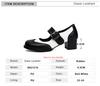 Fashion Spring Vintage Women Sandals Round Toe Mary Jane Shoes High Heels Mixed Color Big Size 35-43 Leisure Daily Female Summer Shoes