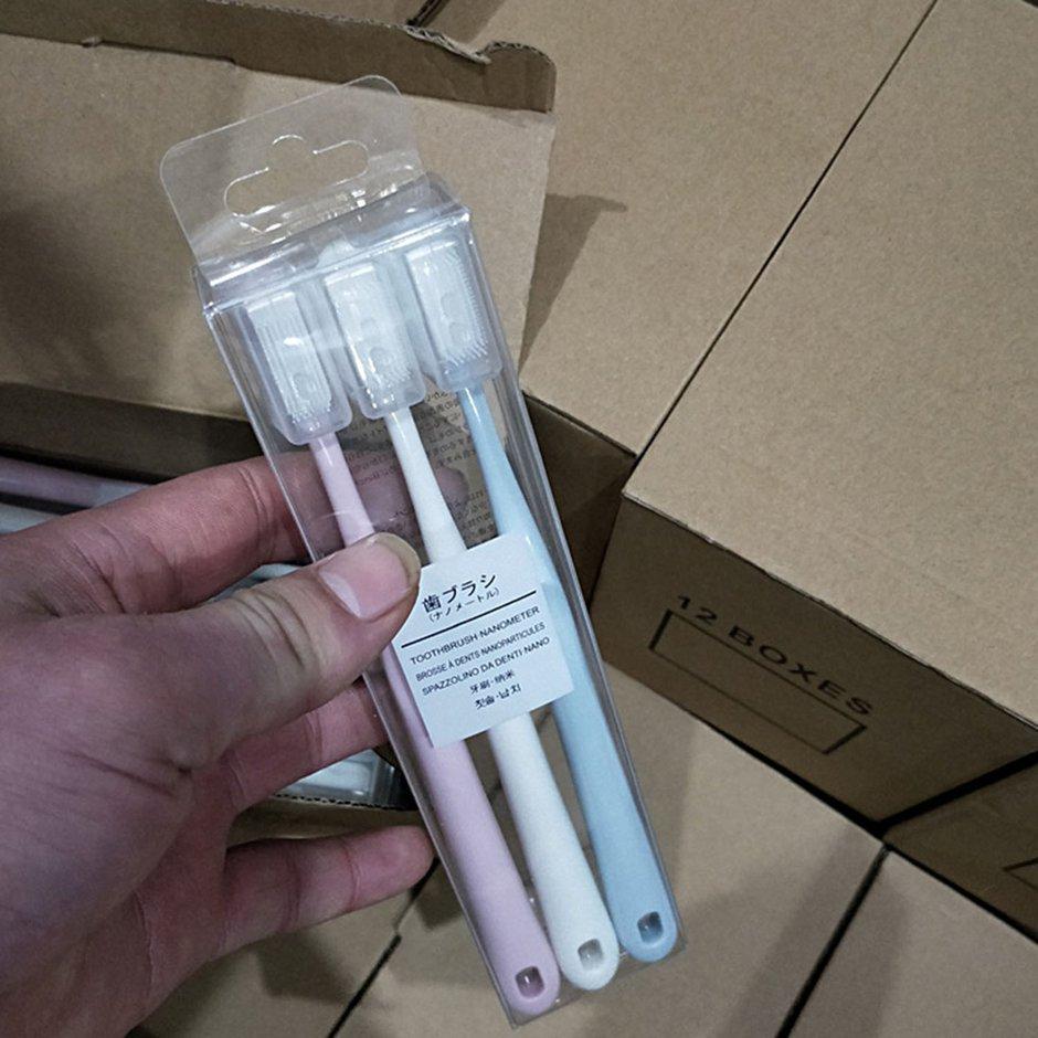 3 buc periuță de dinți moale periuță de dinți nano din silicon pentru îngrijirea bucală nano-antibacteriană