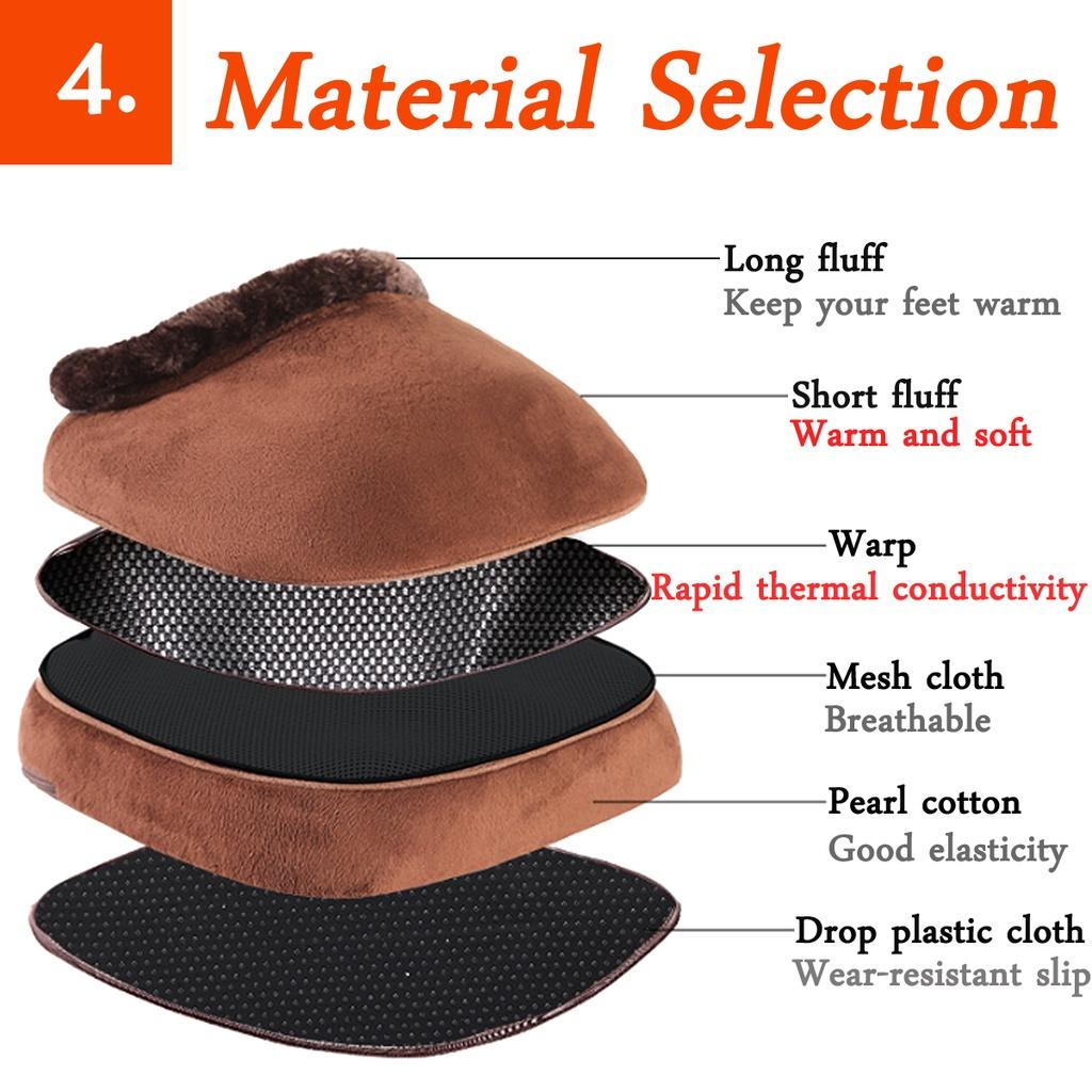 2 IN 1 Big Slipper Foot Heat Warm Massage Shoes Electric Heated Foot Warmer Velvet Feet Heated Foot Warmer Massager