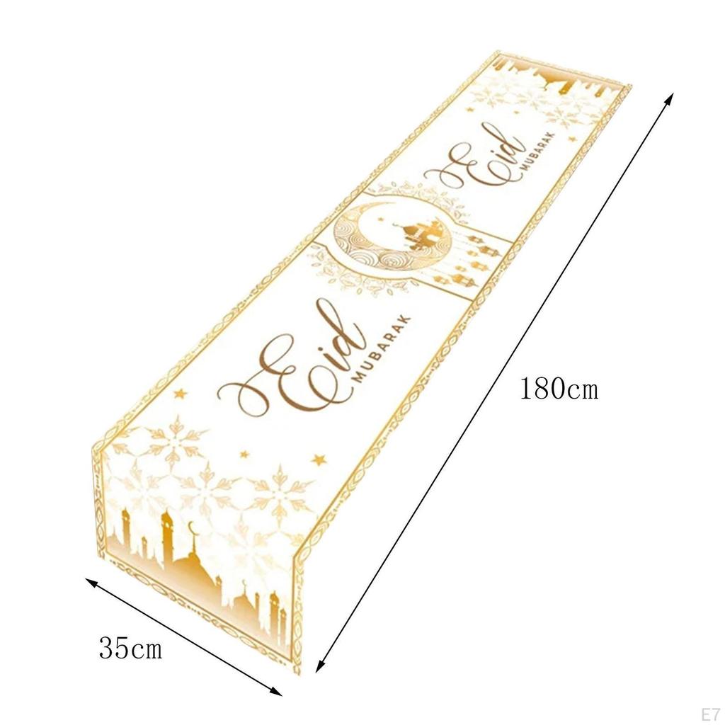 Eid Mubarak Table Runner Al-fitr Decor 13 X 70 Inch Decoration Star Moon Tablecloth