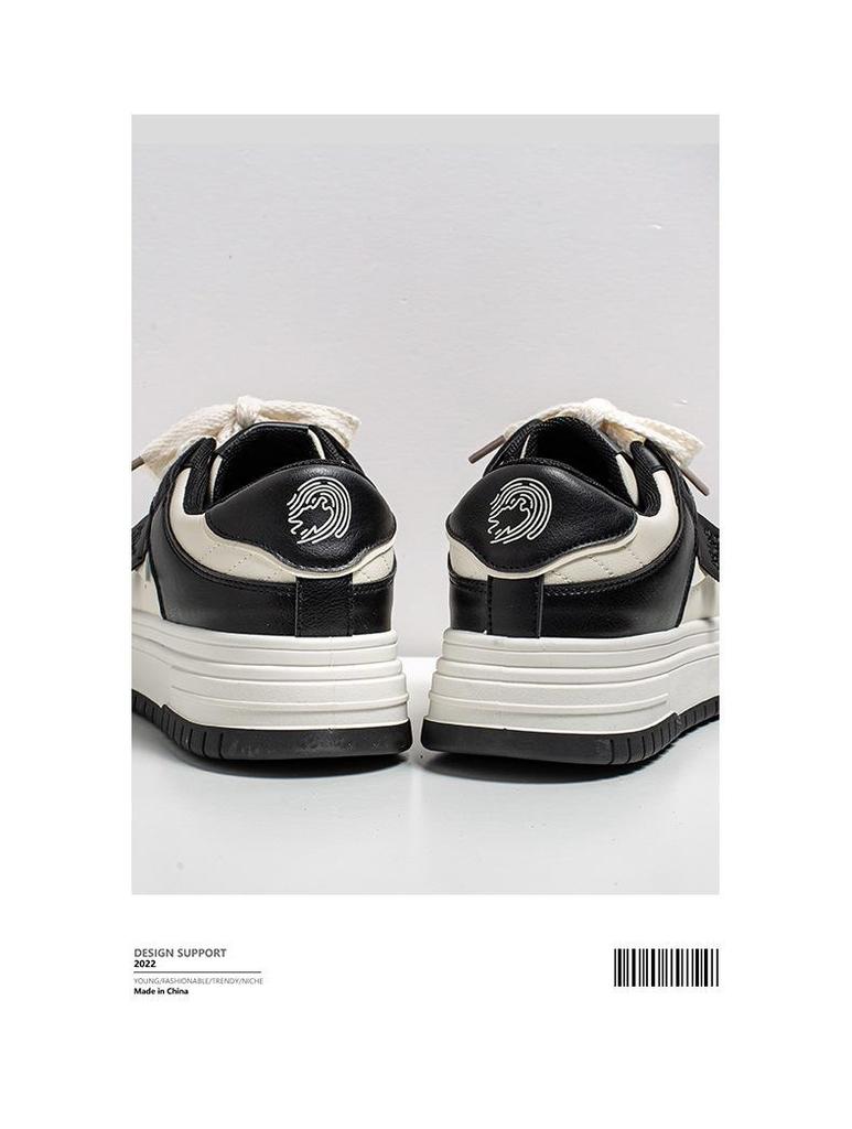 Meiretu 2024 Height-Boosting White Sneakers for Boys - Korean Style Spring Thick-Soled Casual Sports Shoes