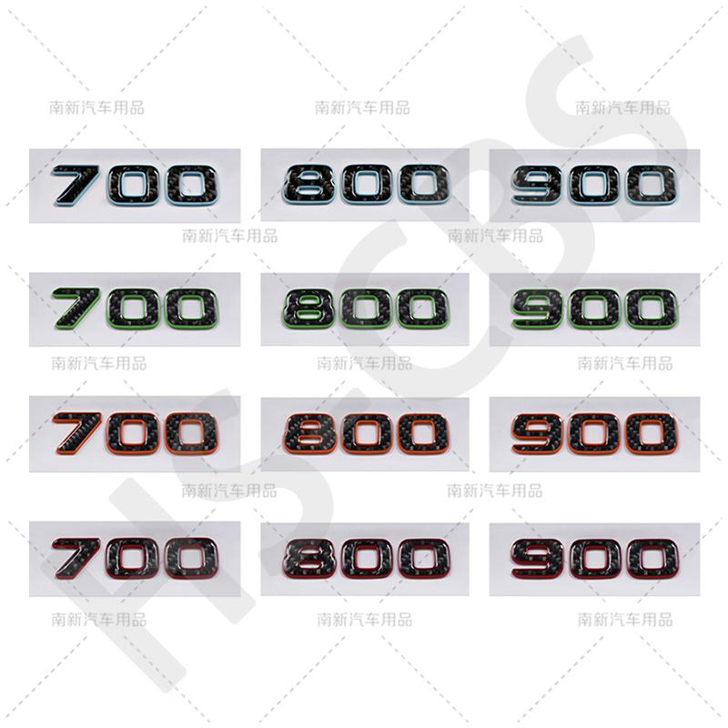 Carbon Fiber Car Stickers 700 800 900 Car Rear Trunk Emblem Badge Car Styling For Brabus Tailgate Decal Sticker Accessories