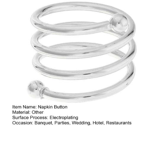 Klasické kroužky na ubrousky bez otřepů Hladké pokovení Slitina Pružina Korálek Držák na ubrousky Zlatý Stříbrný