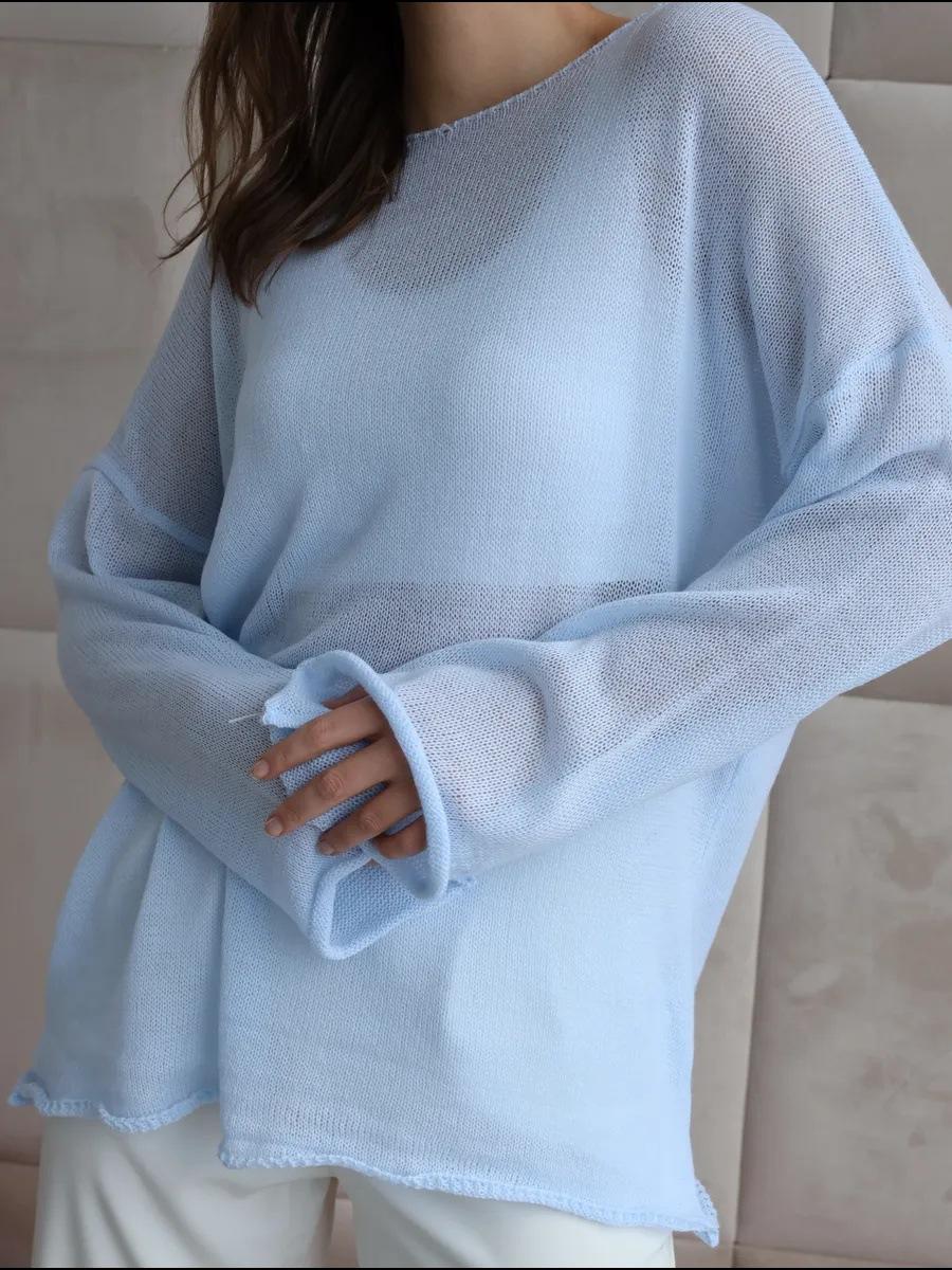 

Тонкая трикотажная базовая футболка с круглым вырезом и рукавами L