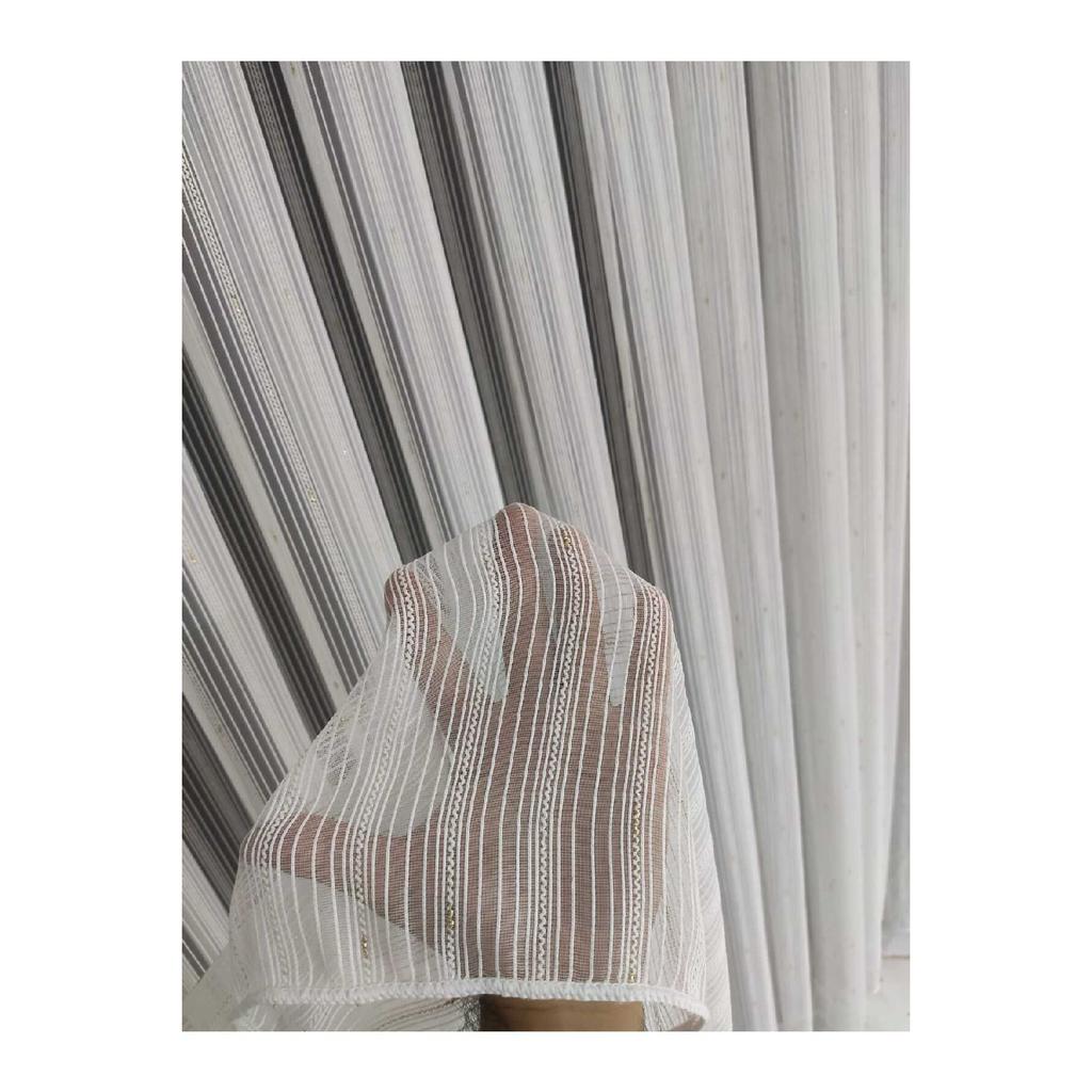 Nish Curtain Luxury Linen Gold Silvery Hall And Living Room Tulle 1/2 Sparse Pleated