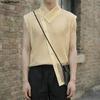 Summer Men Sleeveless Mesh See Through Stitching Beach Tank Tops