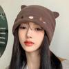 Winter Cute Cat Ear Knitted Hat Warm Beanie Winter Pullover Cap for Womens Girls