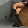 Fashion 2025 New Thick Bottom Heightening Knee High Boots Versatile Autumn Winter Shoes Black Back Zipper Long Knight Botas for Women