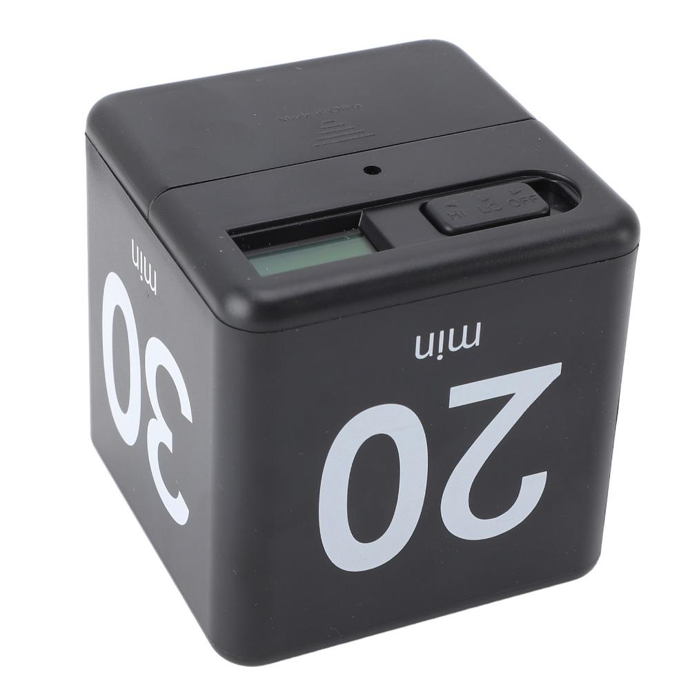 Schwerkraftsensor Flip Timer Schwarzer Roter Würfel Timer Countdown Timer Kochen Lernen Training Büro