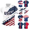 Men's USA Short Sleeve Shirt, Quick-Dry Lightweight Mesh Breathable, Sports Graphic Print for Casual and Athletic Wear