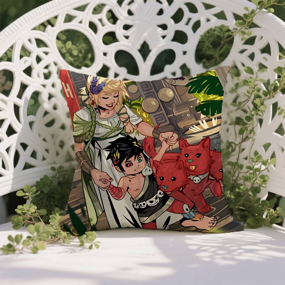 Hades Pet Cute Dog Kerberos Pillow Case Anti-dustmite Pillowcase Invisible Zipper Silky Short Plush Sofa Cushion Cover