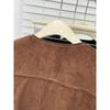 Women Plus Size Contrast Stitch Suede Sleeveless Casual Vest Outerwear