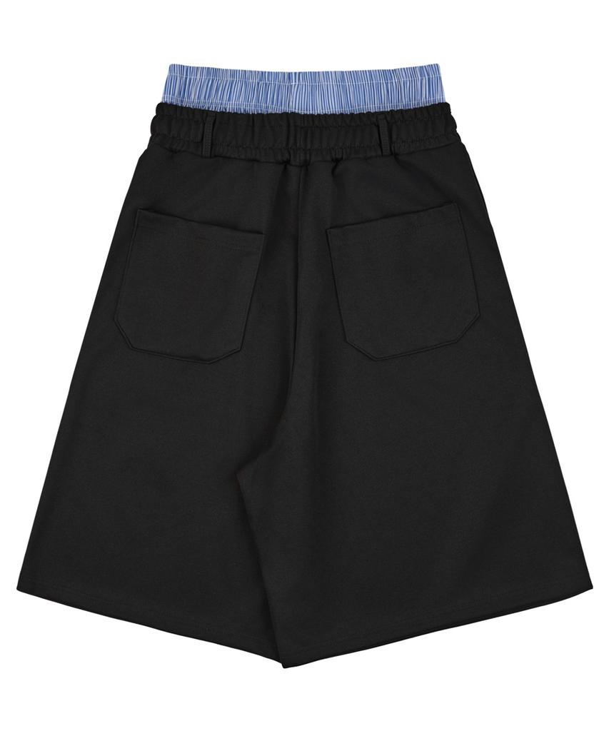LERENNE Sagging Bermuda Pants - Black