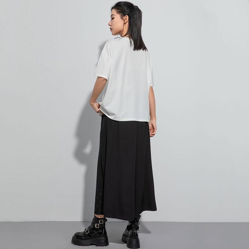 Kurzarm Plus Size Baumwolle Vintage Casual Loose Tops Damen Sommer T-Shirt