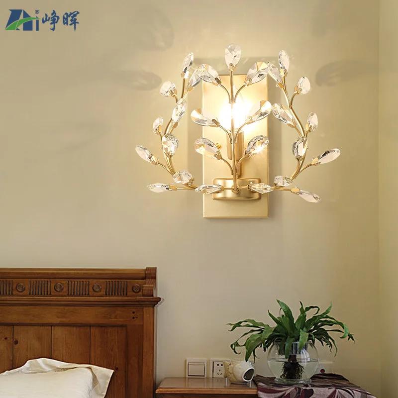 E14 Wall Sconce Crystal Wall Light Simple And Creative Bedroom Bedside Wall Lamp Crystal Lights Gold/Sliver For Home Ligting