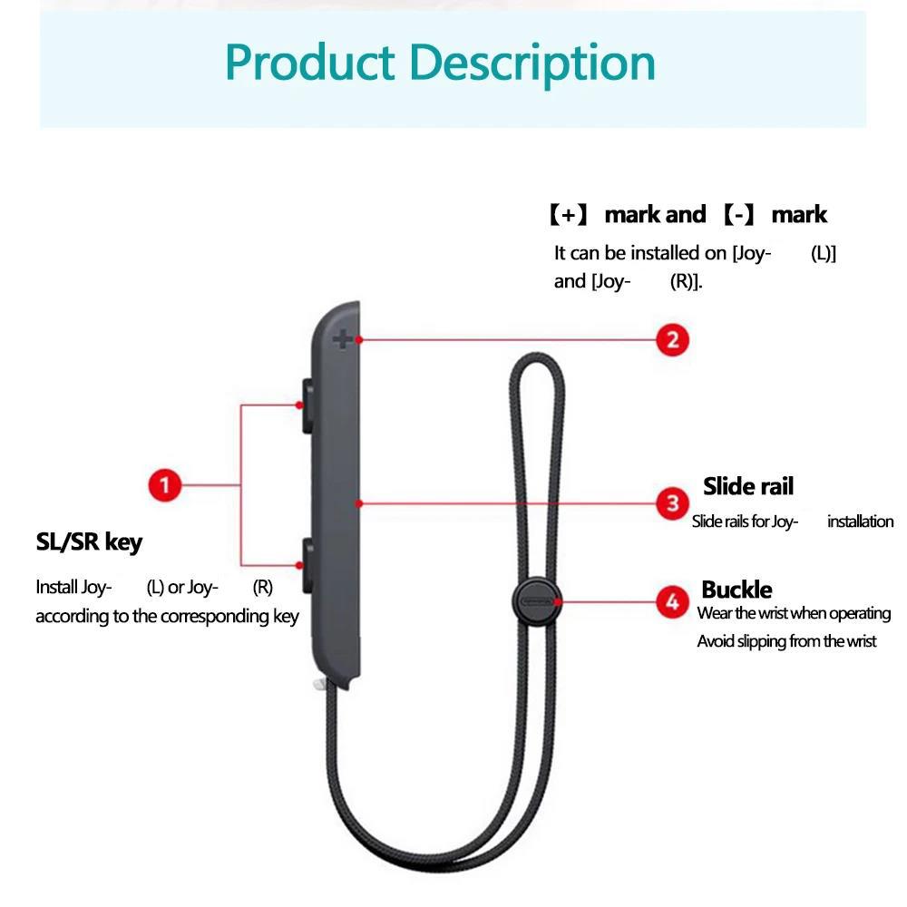 1 Pair Gamepad Hand Rope Wrist Strap Replacement Lanyard For Nintendo Switch/OLED For Joy-Con Controller Left Right Handle Set