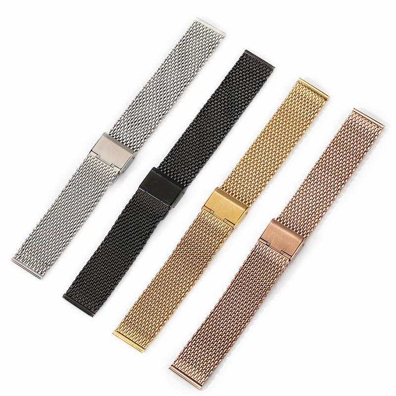 18mm 20mm 22mm 24mm 1.0 Thick Milanese Watch Strap Metal Watch Buckle Watch Band for Universal Waterproof Watch Bracelet