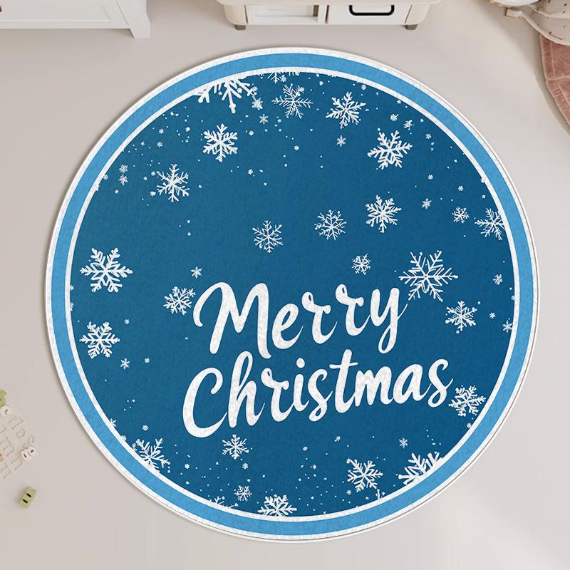 Christmas Round Carpet Atmosphere Washable Dirt Resistant Full Spread Sofa Coffee Table Blanket Christmas Tree Festive Decoration Mat