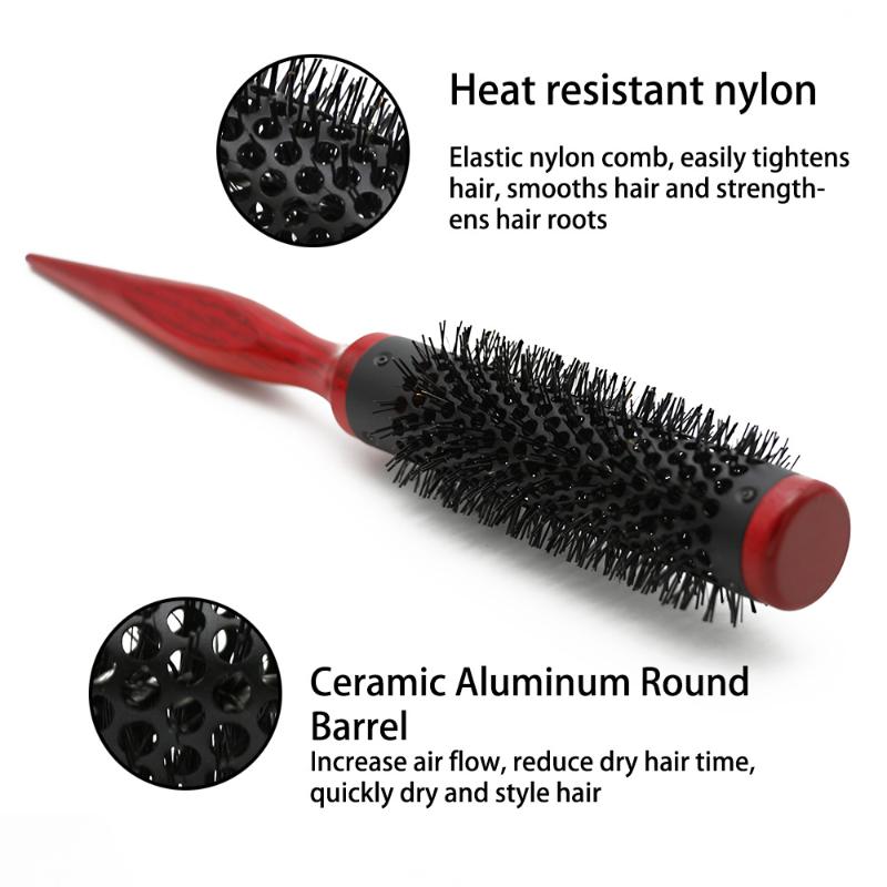 Tubo in Alluminio Forma Cilindrica a Rullo con Setole e Radici dei Capelli Soffici e Frangia Fibbia Interna Strumento di Bellezza per Styling Capelli Ricci