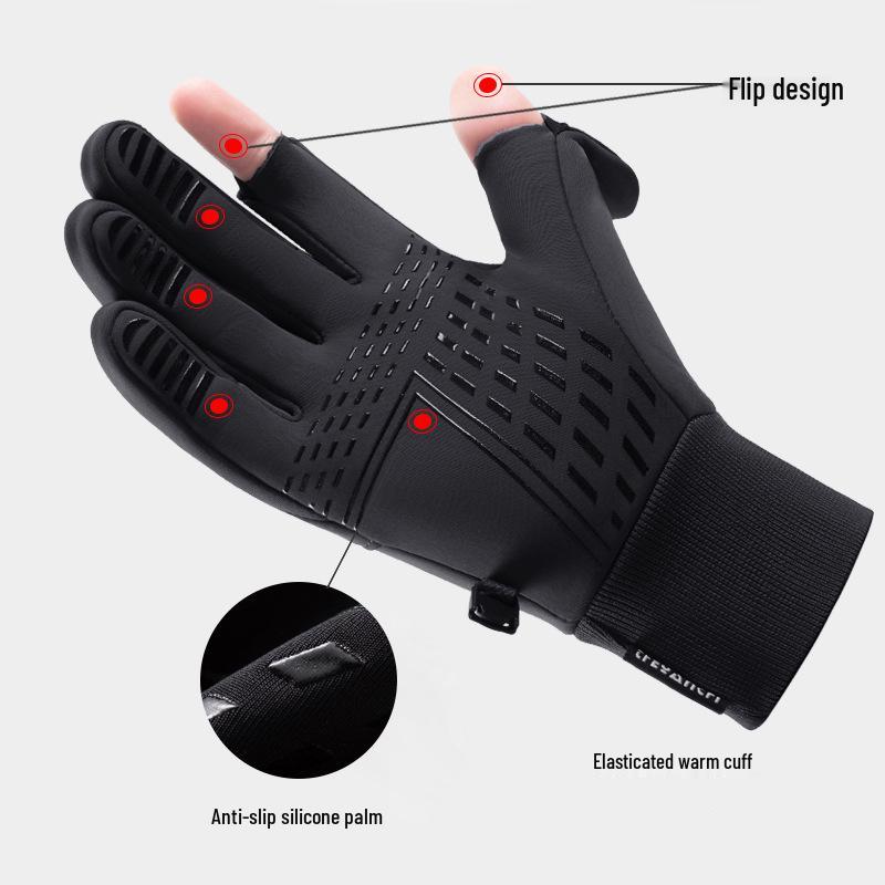 Men's Winter Cycling Gloves, Anti-Slip, Touchscreen-Compatible, Thickened for Warmth