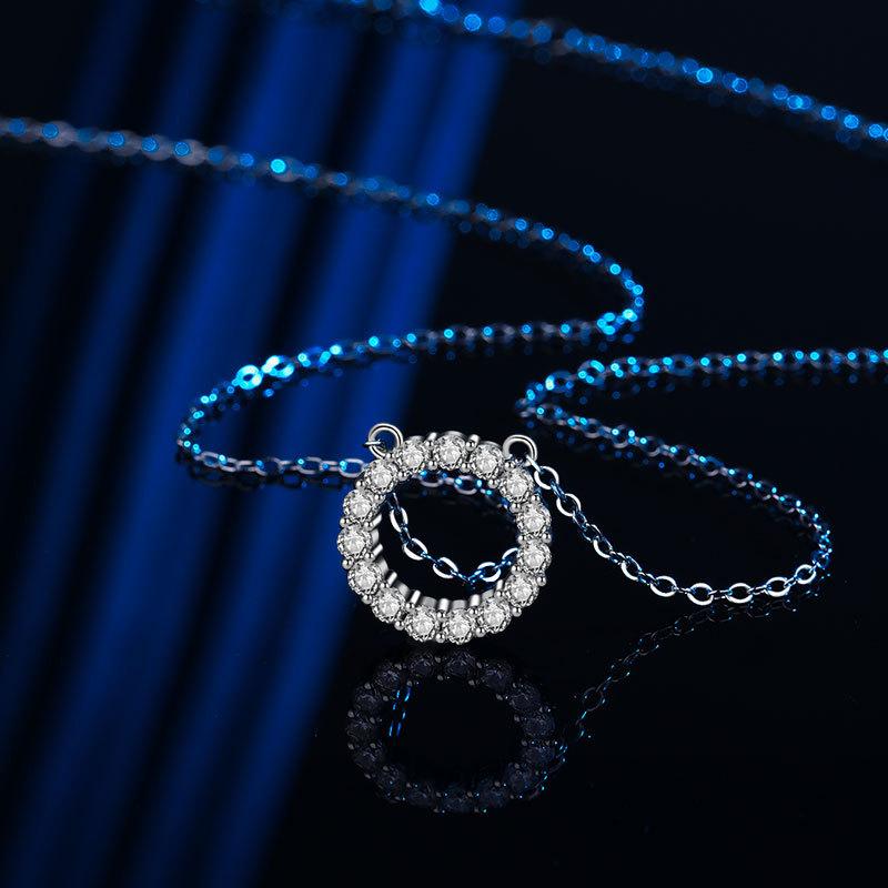 Necklace Chain Chain Small Luxury Inlay Pendant Japan and South Korea Simple Students