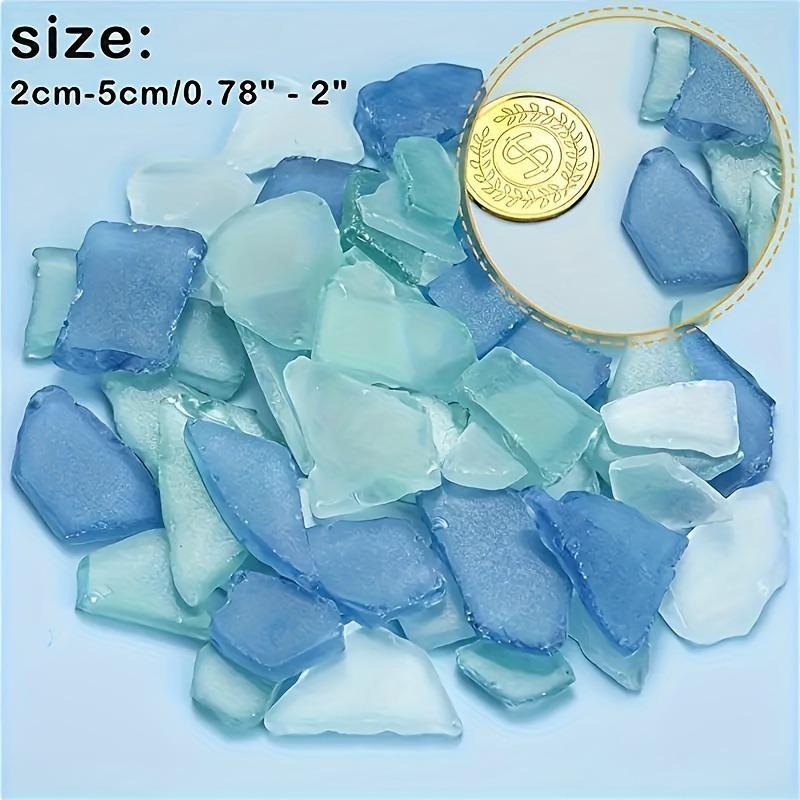 500g Crafts Decorations, Sea Color Glass Shards, Light Frosted Vase Inlaid Glass, Crushed Beach Wedding Party Decorations, Home Scenery Decoration