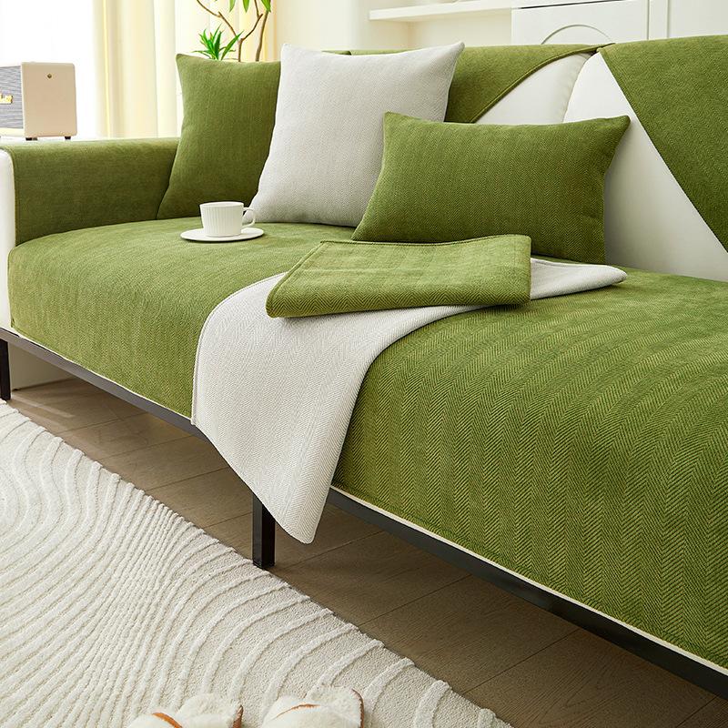 Herringbone Pattern Sofa Cushion Chenille Living Room Four Seasons Universal Modern Simple Summer Non-Slip Cushion Sofa Cover