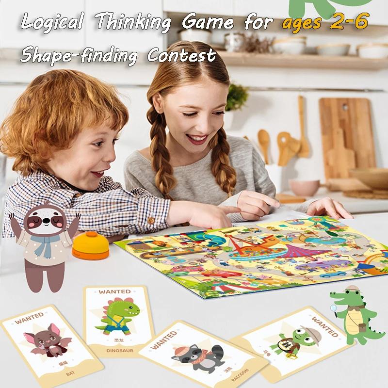 Toys Cops and Thieves Children Board Game Montessori Logic Thinking Shape Matching Observe Party Social Tables Games Interactive