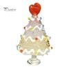 Decorative Glass Tree with Star Glazed Christmas Figurine, Colorful Miniature Xmas Decor, Handcrafted Decoration Table Centerpiece for Home