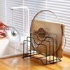 4-Tier Carbon Steel Kitchen Organizer Pot Lid Holder Multipurpose Storage Rack