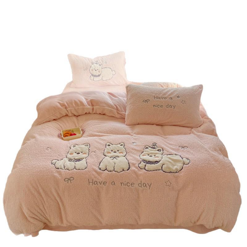 Winter Plush Velvet Bedding Set: Flannel Fleece Sheets & Teddy Duvet Cover