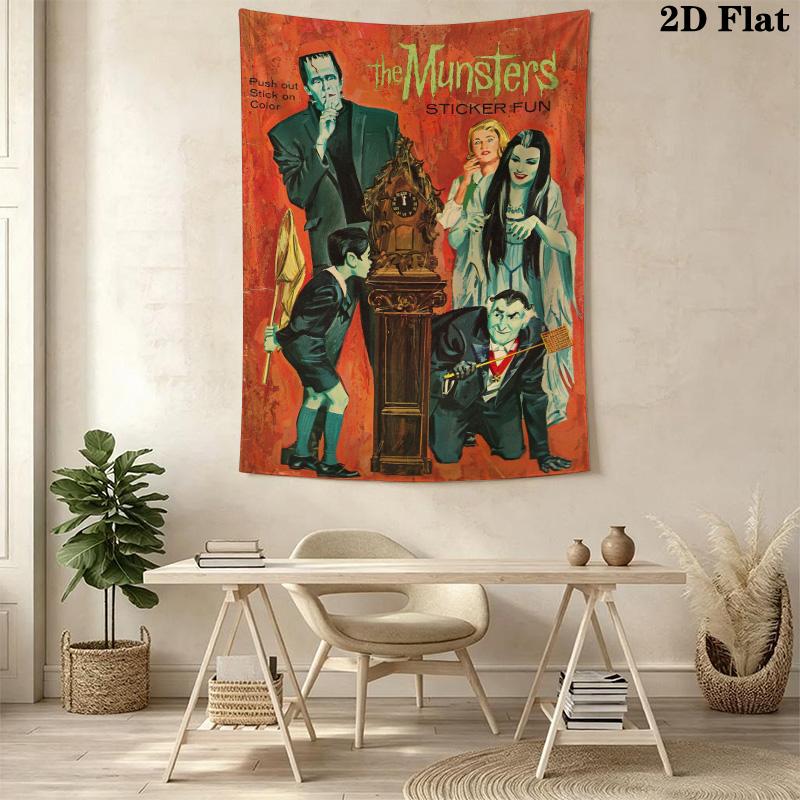 The Munsters Family Print Pattern Home Decor Tapestry, Wall Hanging, Decorative RV Wall Cloth.XGT0914172