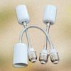 Ceramic E27 Bulb Socket Extender With Full Rotation Metal Base Heat Tolerance 400W For Lighting Adjustments