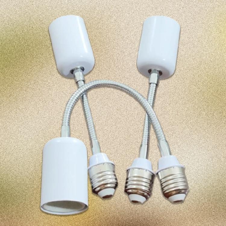Ceramic E27 Bulb Socket Extender With Full Rotation Metal Base Heat Tolerance 400W For Lighting Adjustments