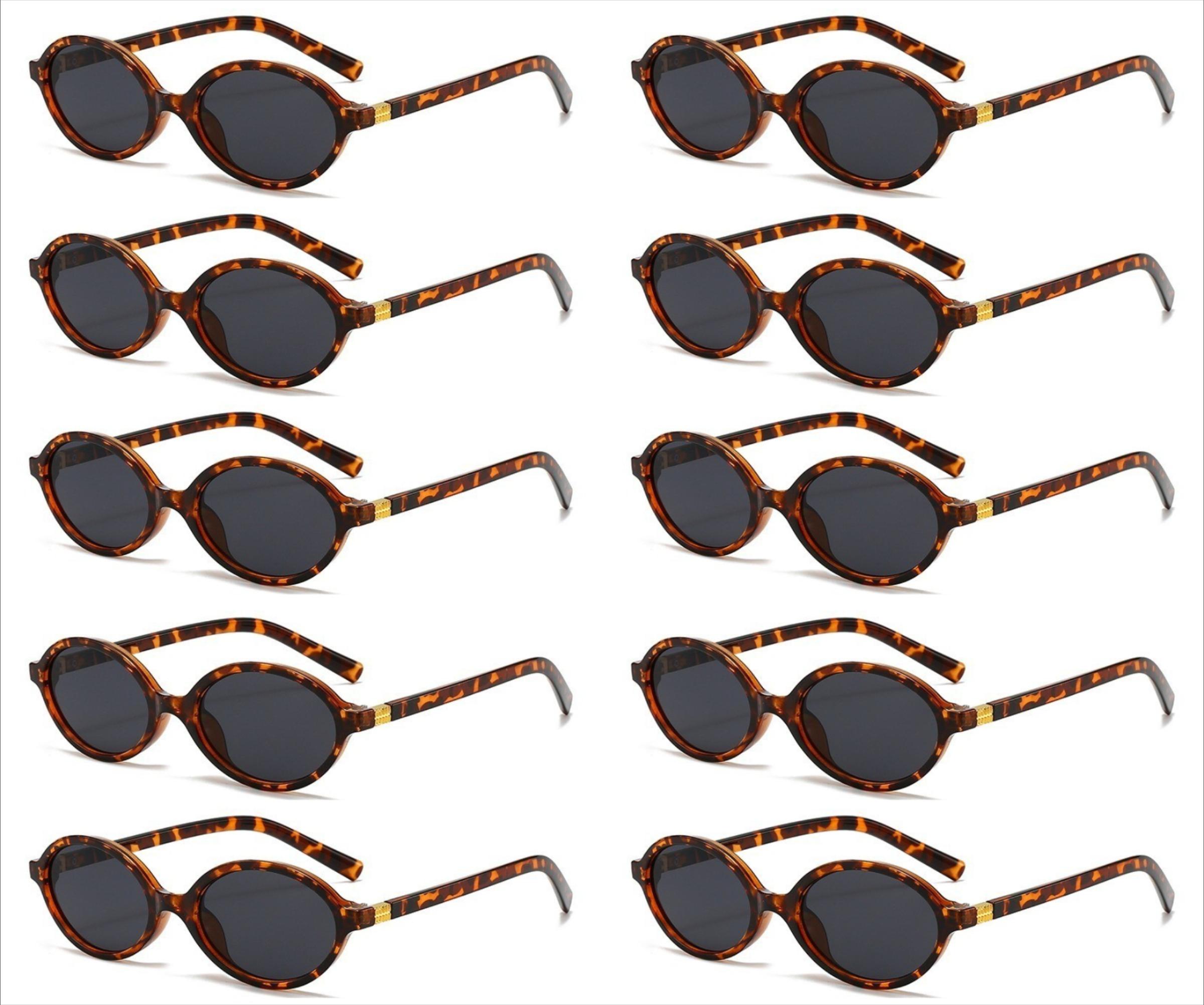 

10 шт. Модные корейские милые крутые пикантные женские мужские солнцезащитные очки Ретро овальные модные очки