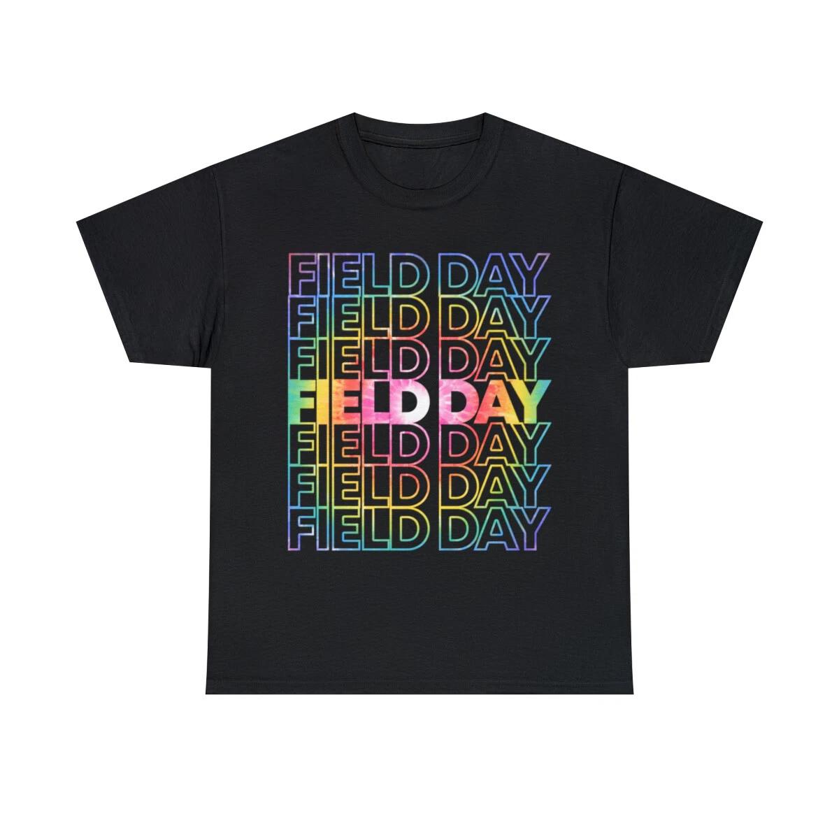 Field Day Tie Dye BOHO Graphic Tee Shirt, S-5XL M