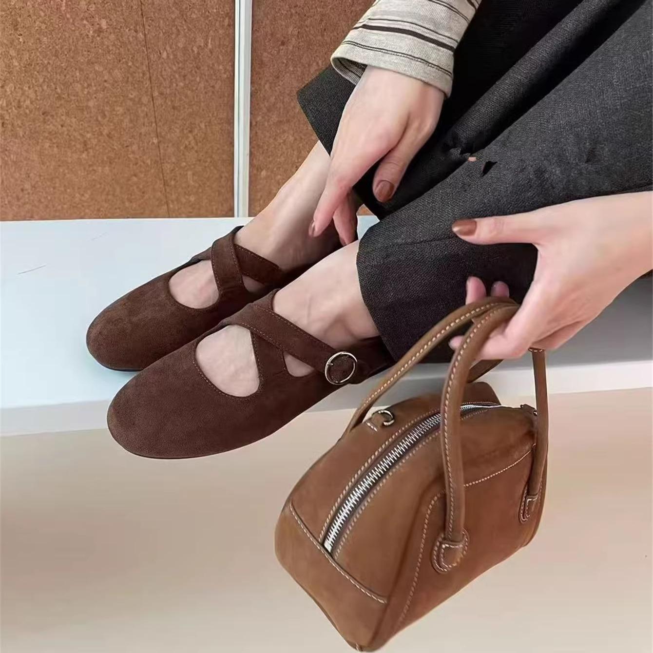 

Vintage leopard print cross ballet Mary Jane shoes women s 2025 autumn new flat-bottomed gentle evening breeze grandma shoes 40 темно-коричневого кольору