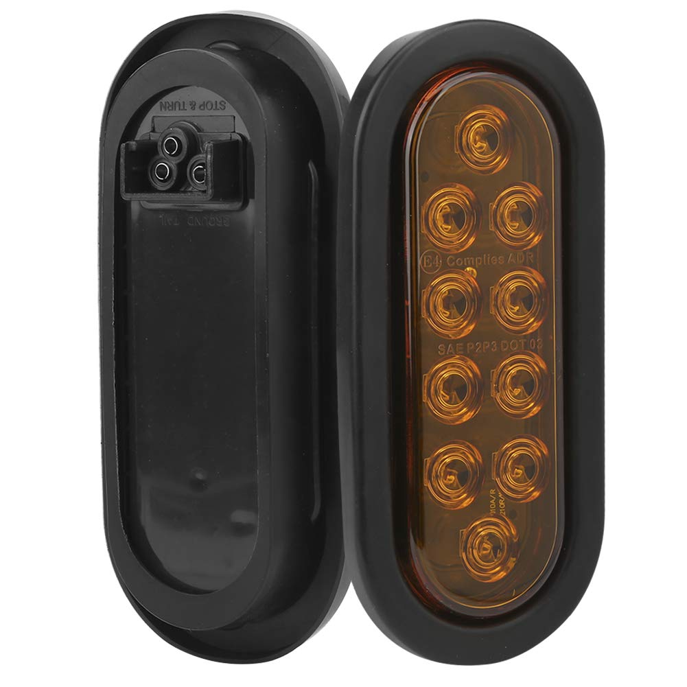 Oval White LED Trailer Tail Light, 2 Pieces 10 LED Side Marker Lights Mounted