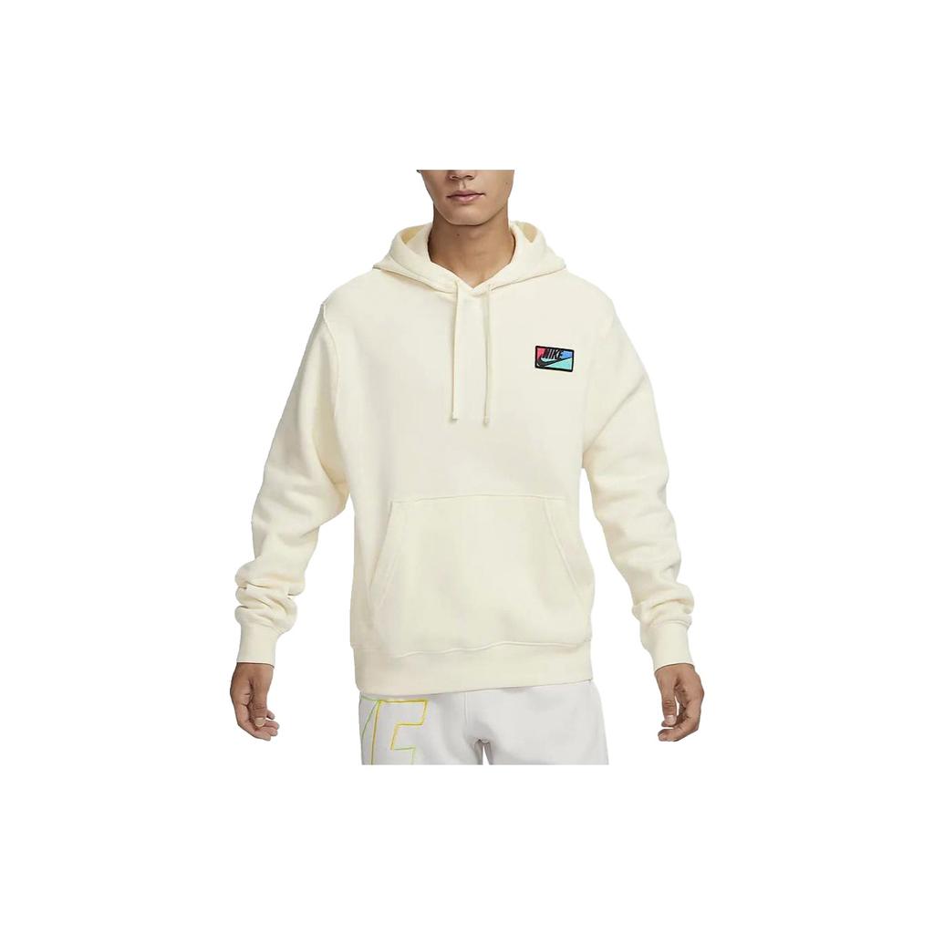 Nike Club Fleece Yama Detaylı Kapüşonlu Sweatshirt Erkek Kapüşonlular Hindistan Cevizi Sütü FB8440-113
