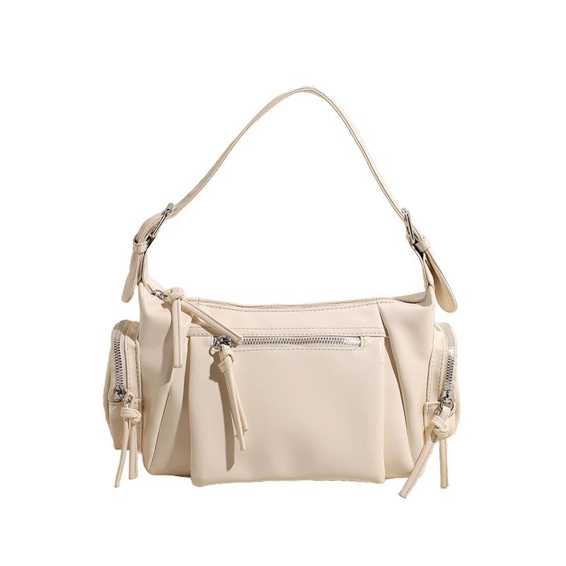 Retro underarm bag women's new Spice Girl wind multi-pocket locomotive bag versatile shoulder messenger bag