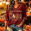 Women's Casual Thanksgiving Print V-Neck Pullover Top