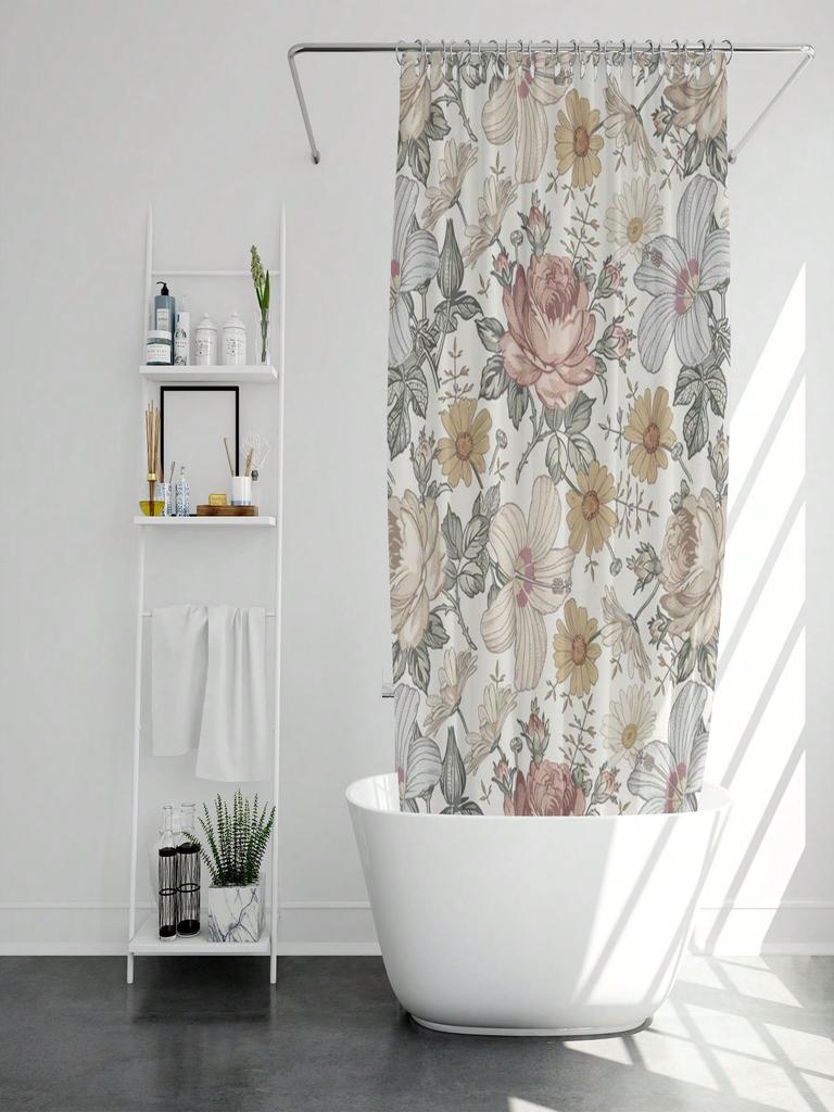 Elegante Blumige Duschvorhang - Schimmelresistent, Wasserdicht Badezimmer Deko, Einzigartiges Geschenk, Stilvolles Design, Schick
