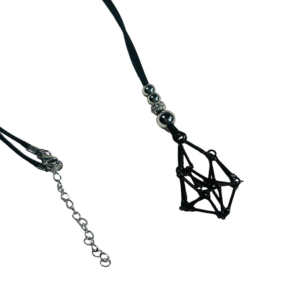 Adjustable Crystal Cage Necklace For Natural Stones Mesh Pendant Clavicle Chain Unisex Jewelry Gift For Men And Women