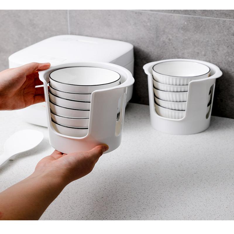 Dish Rack Kitchen Bowl Storage Organizer 2 Tier Tableware Draining Rack Multifunctional Countertop Space Saving for Home