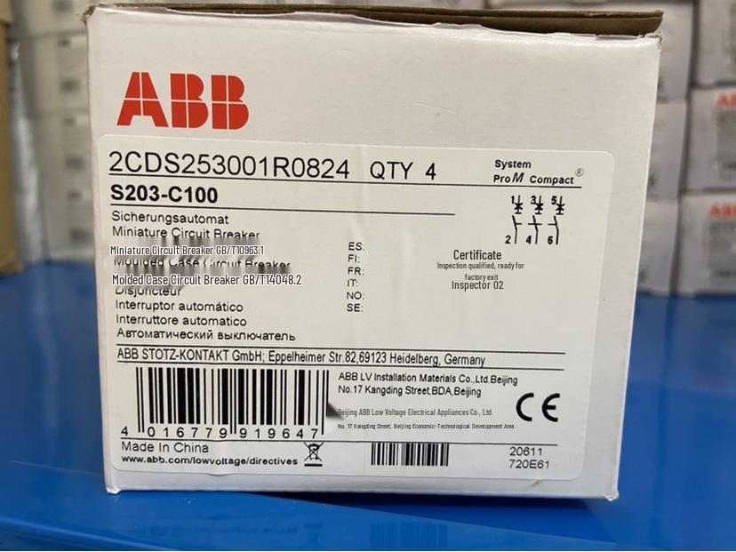 ABB S203-C80/C100 3P Miniature Circuit Breaker