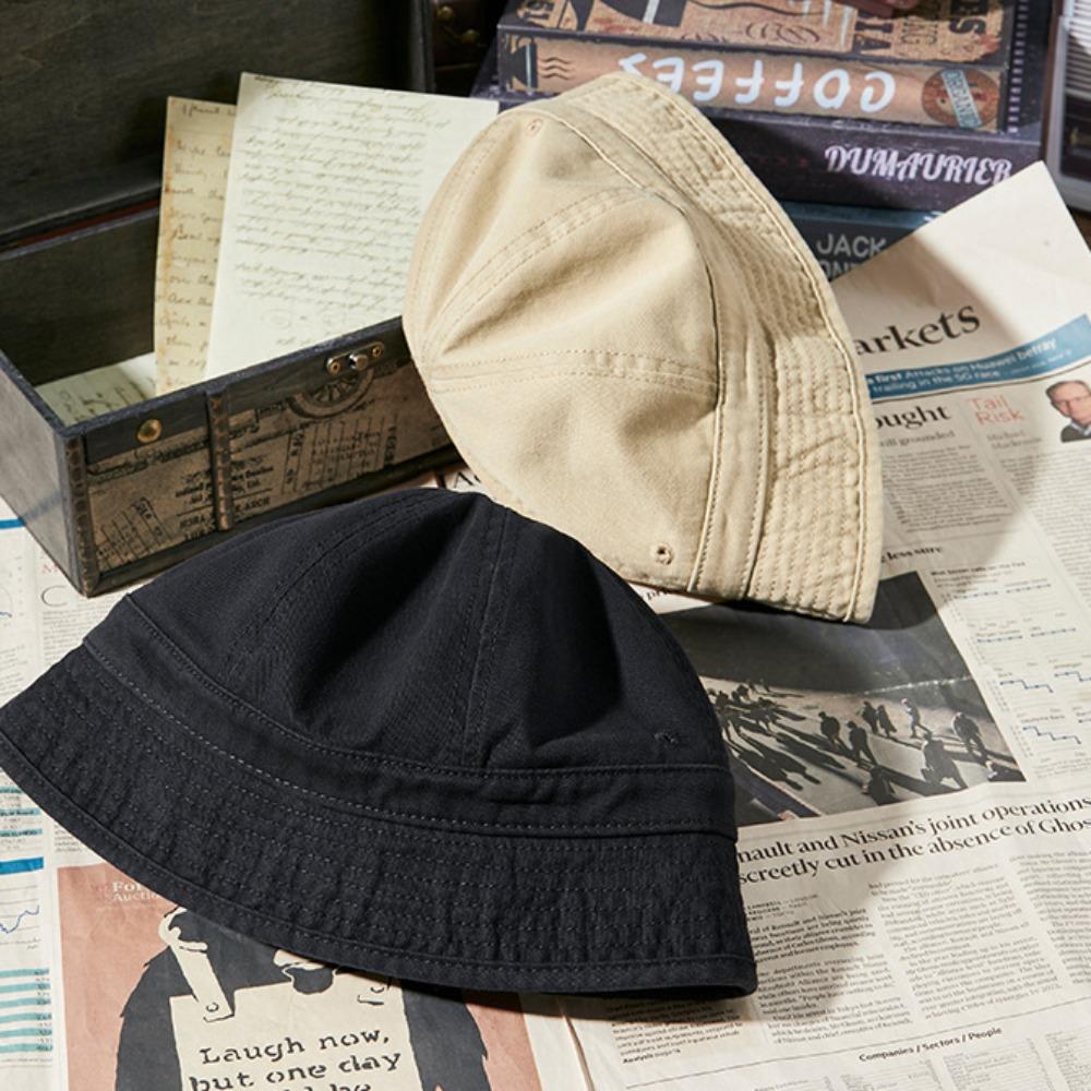 

Retro Sun Protection Cap Soft Bucket Hat Simple Fisherman Hat Female чорний