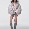 Winter Retro Fur Coat Women Padded Hooded Cotton-Padded Jacket Plush Casual Street Gothic Harajuku Oversize Coat