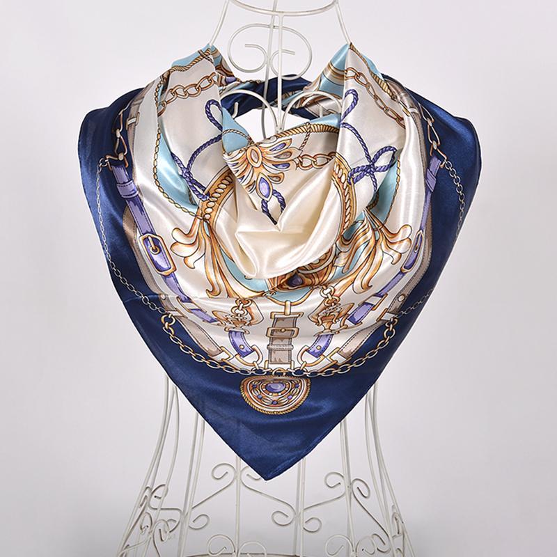 New Style Snakeskin Pattern Square Scarves Wraps Printed  Women Pink Blue Silk Scarf Shawl Unisex Muslim Silk Muffler