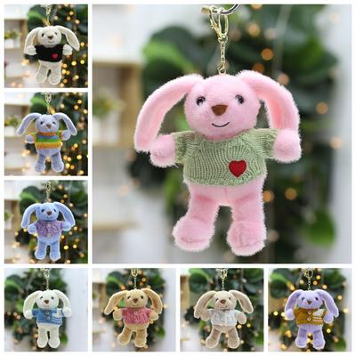 Cartoon Rabbit Doll Keychain Pendant Cute Doll School Bag Hanging Decoration Birthday Gift Plush Toy