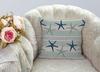 1Pc Coastal Starfish Cushion Cover, Nautical Stripe Print Throw Pillow Case, Beach Home Decor For Sofa Bedroom